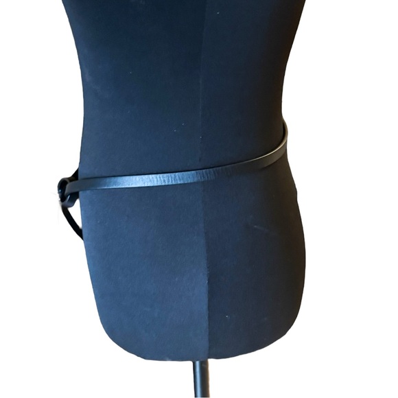 Bottega Veneta Black Leather Skinny Triangle Buckle Belt Size 90/38 Medium - Picture 4 of 8